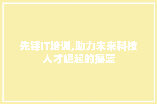 先锋IT培训,助力未来科技人才崛起的摇篮