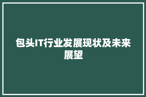 包头IT行业发展现状及未来展望