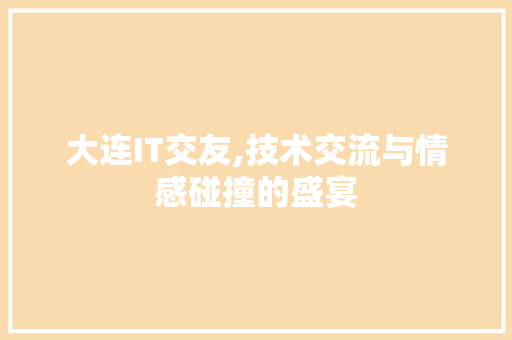 大连IT交友,技术交流与情感碰撞的盛宴