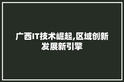 广西IT技术崛起,区域创新发展新引擎