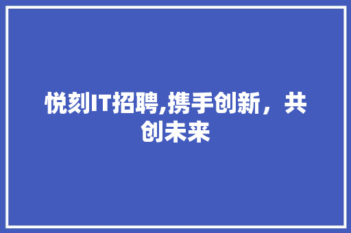 悦刻IT招聘,携手创新，共创未来