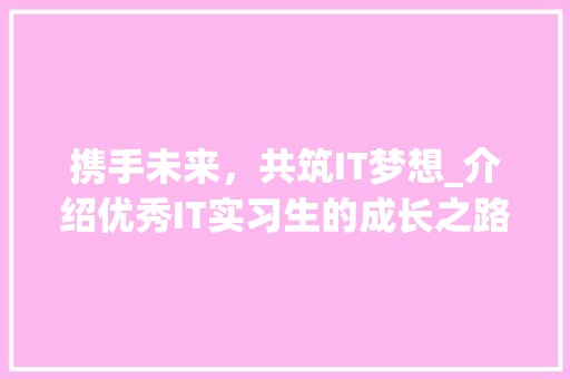携手未来，共筑IT梦想_介绍优秀IT实习生的成长之路