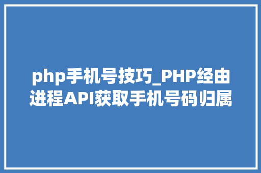 php手机号技巧_PHP经由进程API获取手机号码归属地手机号码