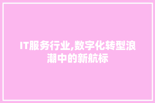 IT服务行业,数字化转型浪潮中的新航标
