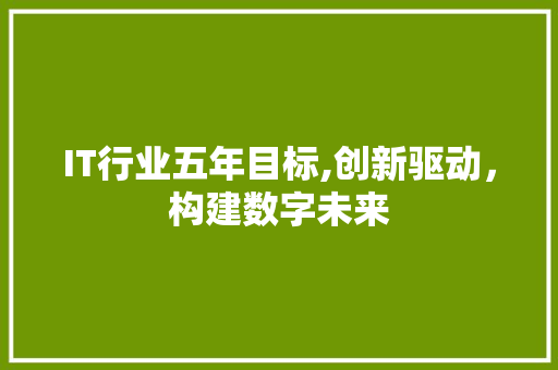 IT行业五年目标,创新驱动，构建数字未来