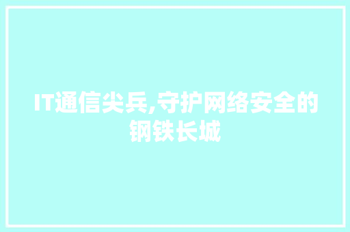 IT通信尖兵,守护网络安全的钢铁长城