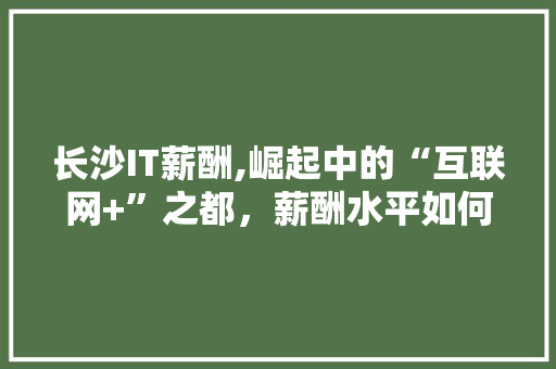 长沙IT薪酬,崛起中的“互联网+”之都，薪酬水平如何