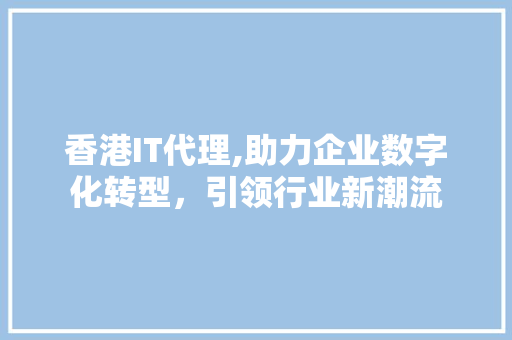 香港IT代理,助力企业数字化转型，引领行业新潮流
