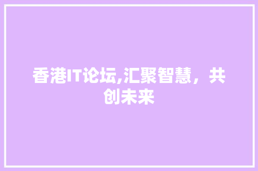 香港IT论坛,汇聚智慧，共创未来