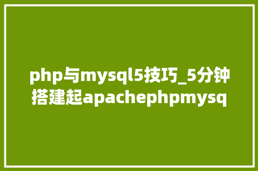 php与mysql5技巧_5分钟搭建起apachephpmysql开拓情形