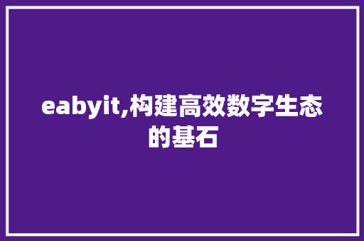 eabyit,构建高效数字生态的基石