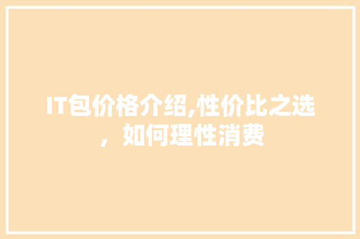 IT包价格介绍,性价比之选，如何理性消费