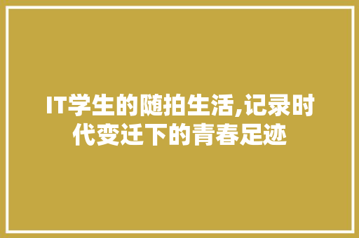 IT学生的随拍生活,记录时代变迁下的青春足迹