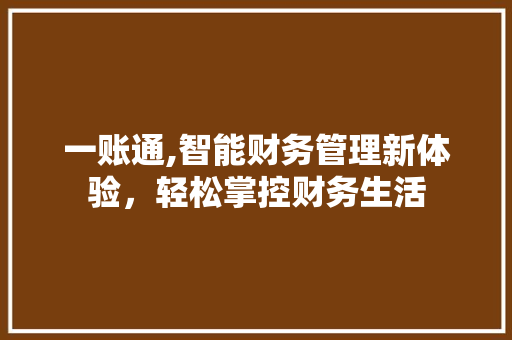 一账通,智能财务管理新体验，轻松掌控财务生活