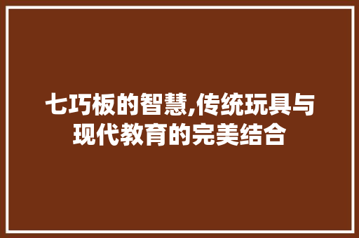 七巧板的智慧,传统玩具与现代教育的完美结合