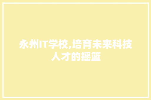 永州IT学校,培育未来科技人才的摇篮