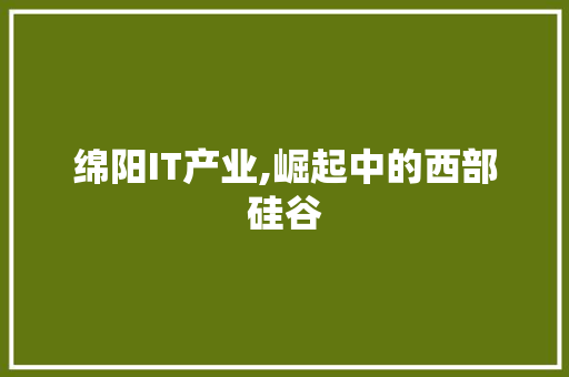 绵阳IT产业,崛起中的西部硅谷