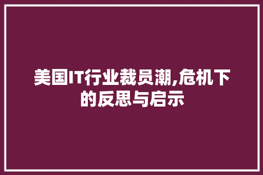 美国IT行业裁员潮,危机下的反思与启示