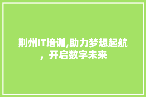 荆州IT培训,助力梦想起航，开启数字未来