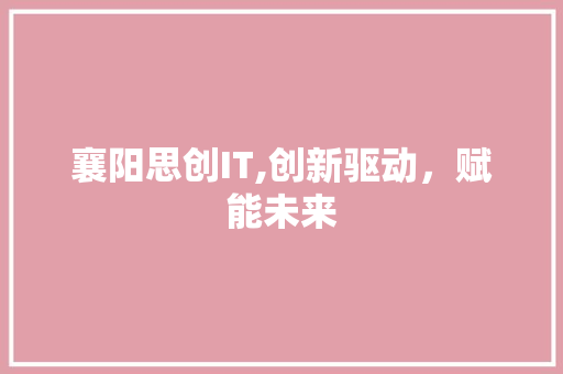 襄阳思创IT,创新驱动，赋能未来