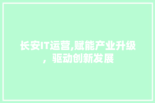 长安IT运营,赋能产业升级，驱动创新发展