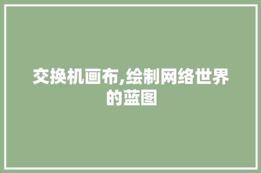 交换机画布,绘制网络世界的蓝图