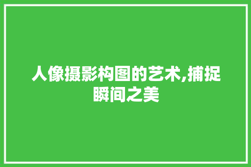 人像摄影构图的艺术,捕捉瞬间之美