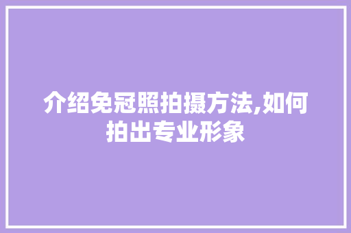 介绍免冠照拍摄方法,如何拍出专业形象