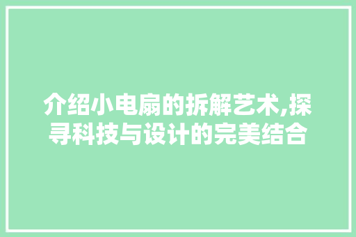 介绍小电扇的拆解艺术,探寻科技与设计的完美结合