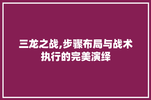 三龙之战,步骤布局与战术执行的完美演绎