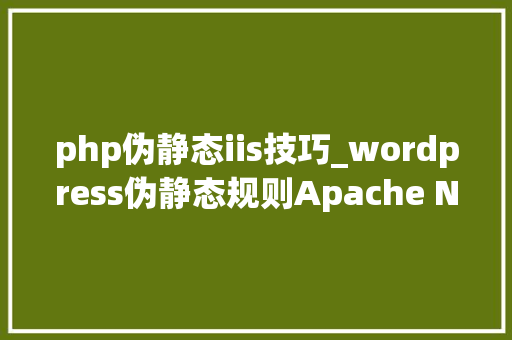 php伪静态iis技巧_wordpress伪静态规则Apache Nginx IIS