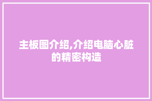主板图介绍,介绍电脑心脏的精密构造