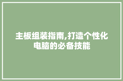 主板组装指南,打造个性化电脑的必备技能