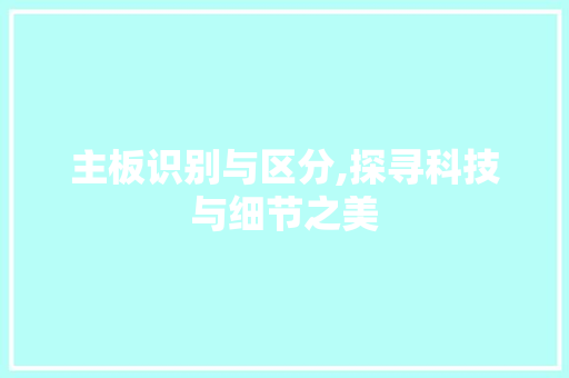 主板识别与区分,探寻科技与细节之美