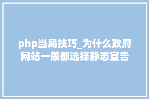 php当局技巧_为什么政府网站一般都选择静态宣告