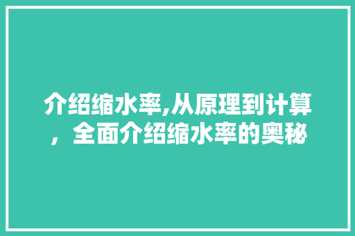 介绍缩水率,从原理到计算，全面介绍缩水率的奥秘
