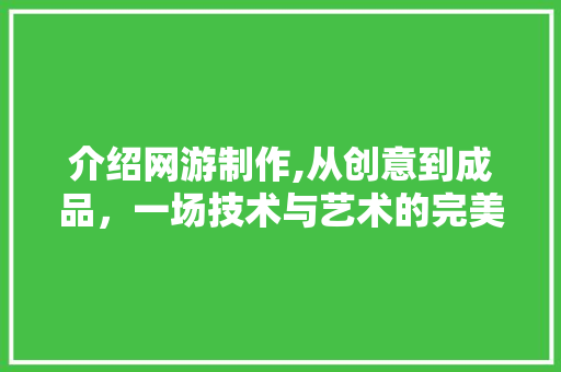 介绍网游制作,从创意到成品，一场技术与艺术的完美融合