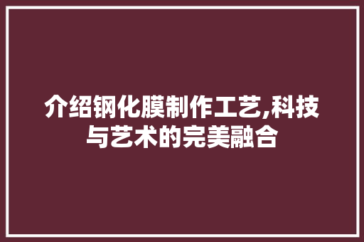 介绍钢化膜制作工艺,科技与艺术的完美融合