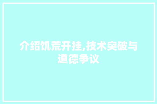 介绍饥荒开挂,技术突破与道德争议