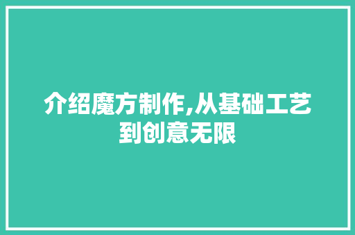 介绍魔方制作,从基础工艺到创意无限