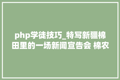 php学徒技巧_特写新疆棉田里的一场新闻宣告会 棉农实话实说