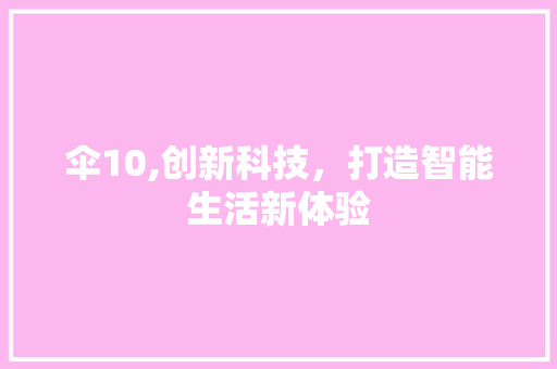 伞10,创新科技，打造智能生活新体验