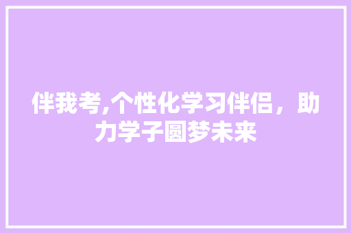 伴我考,个性化学习伴侣，助力学子圆梦未来
