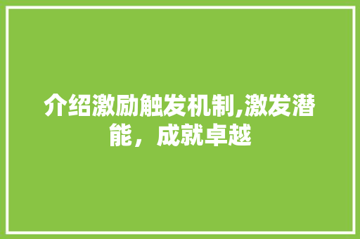 介绍激励触发机制,激发潜能，成就卓越