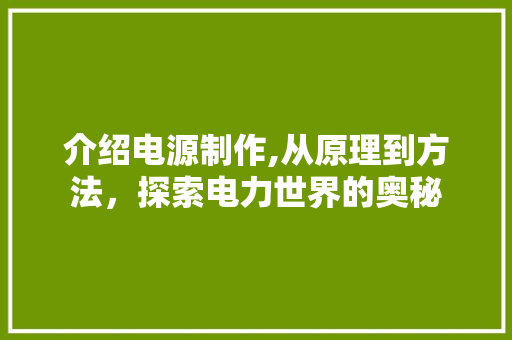 介绍电源制作,从原理到方法，探索电力世界的奥秘