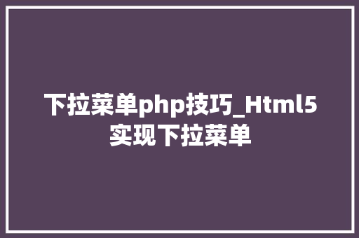 下拉菜单php技巧_Html5实现下拉菜单