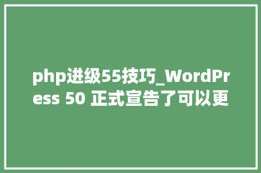 php进级55技巧_WordPress 50 正式宣告了可以更新进级么