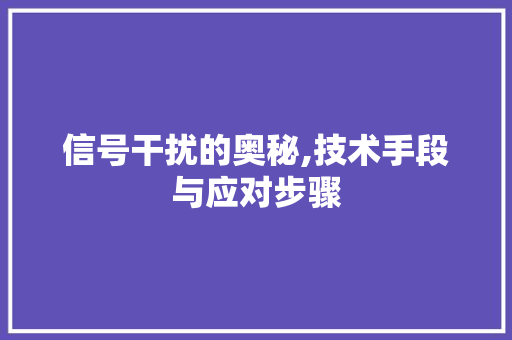 信号干扰的奥秘,技术手段与应对步骤