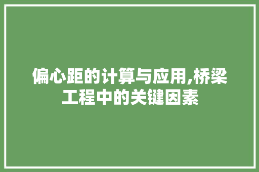 偏心距的计算与应用,桥梁工程中的关键因素