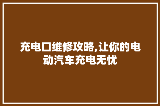 充电口维修攻略,让你的电动汽车充电无忧